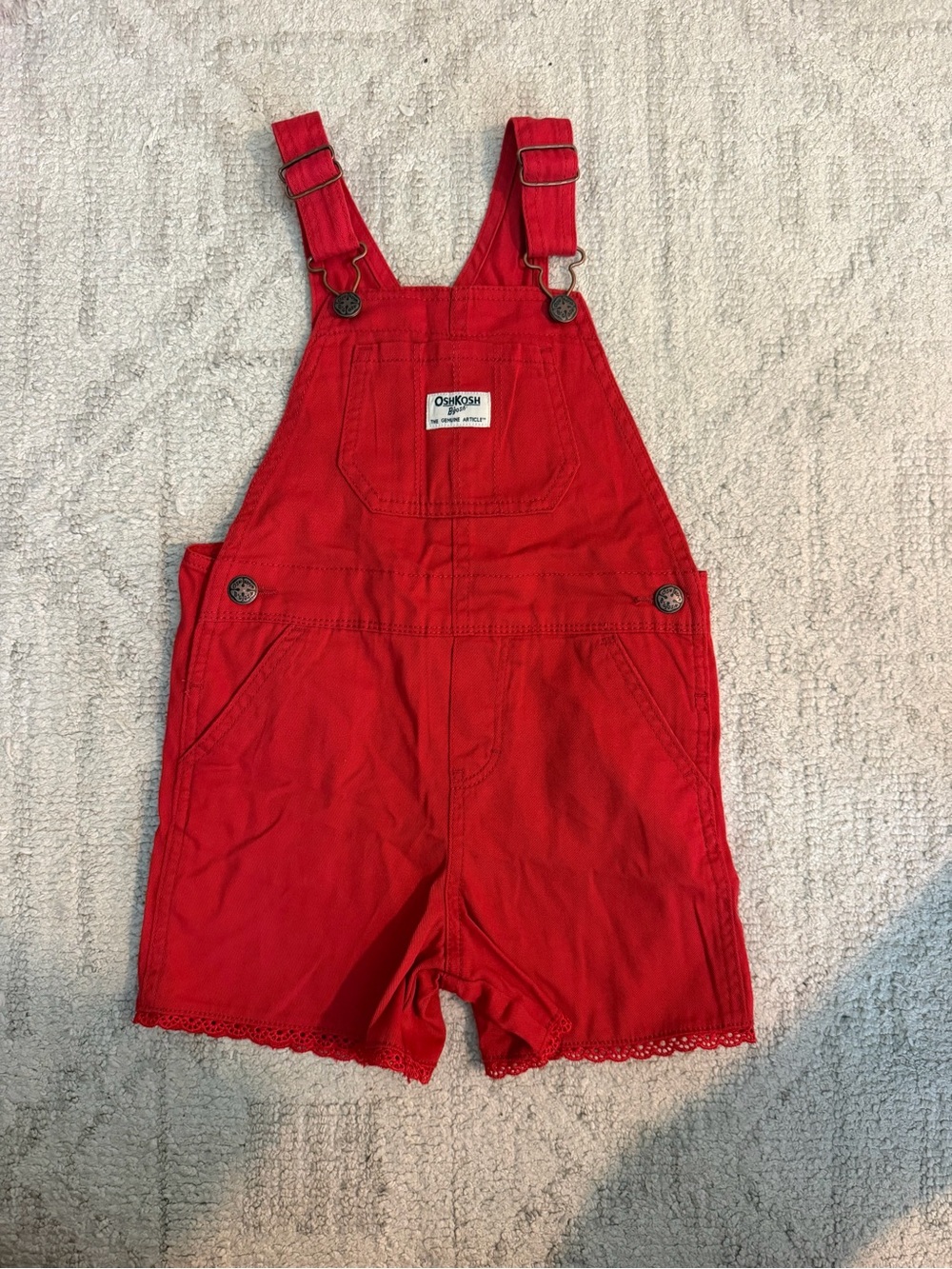 OshKosh B'gosh Bright Red Shortall Overalls